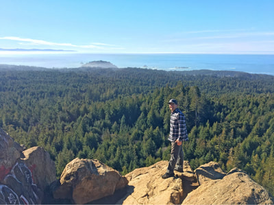 The view from the top of the rock provides gorgeous views of the surrounding redwood forest as well as the Pacific Ocean